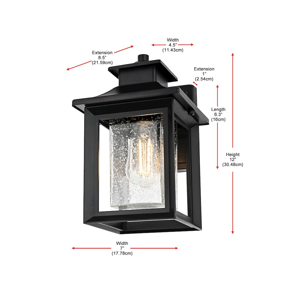 Judson 7 inch Outdoor Pendant in Black