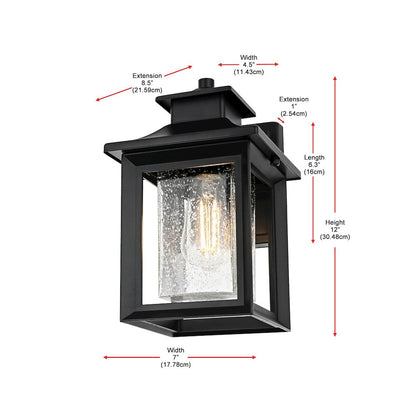 Judson 7 inch Outdoor Pendant in Black