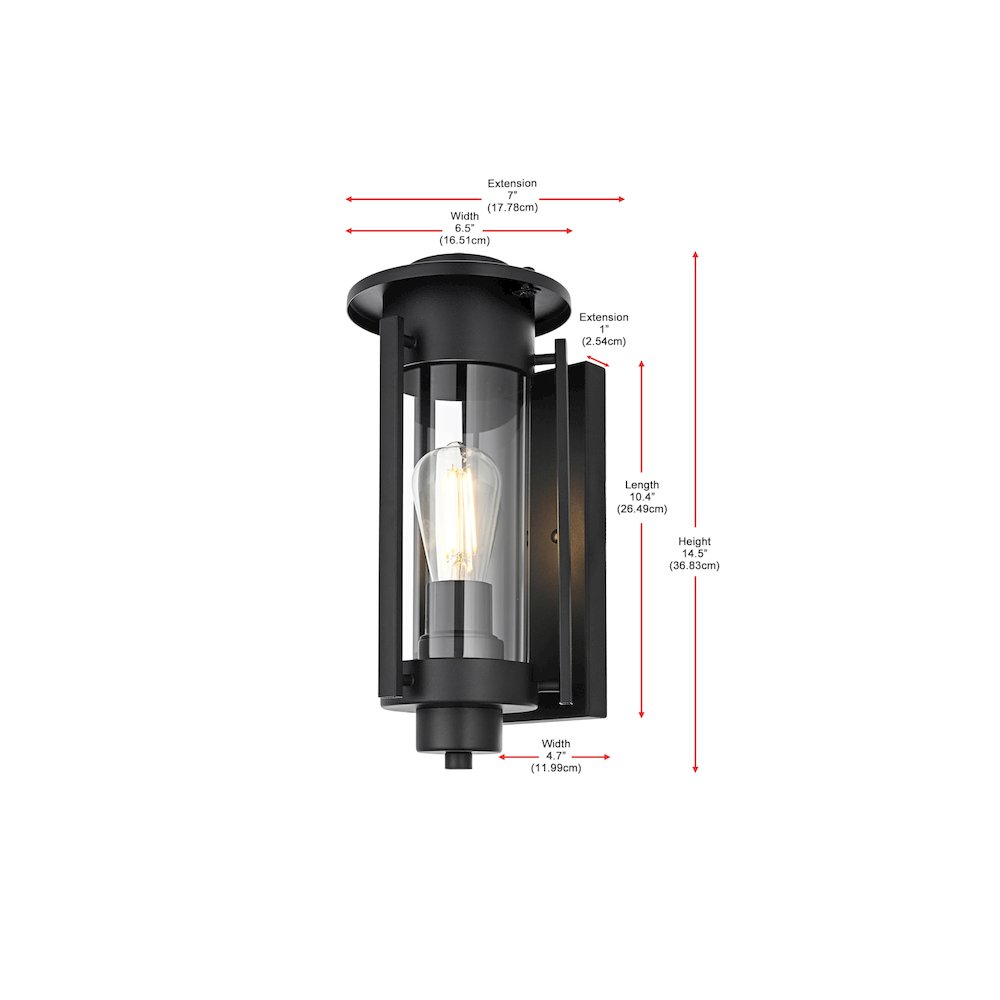 Bucknell 7 inch Outdoor Pendant in Black