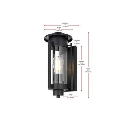 Bucknell 7 inch Outdoor Pendant in Black