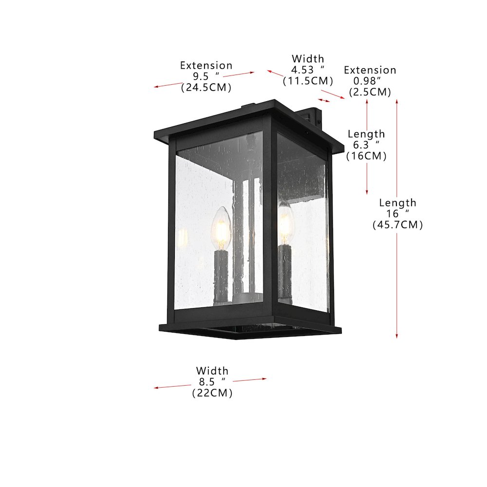 Ringgold 8.5 Inch Outdoor Wall Sconce In Black