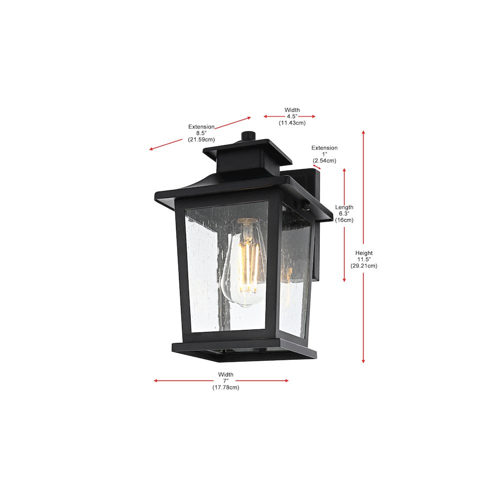 Redner 7 inch Outdoor Pendant in Black