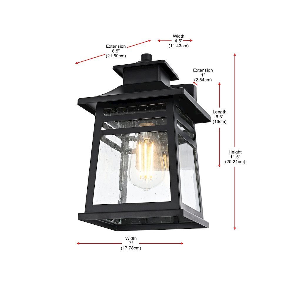 Bambrey 7 inch Outdoor Pendant in Black