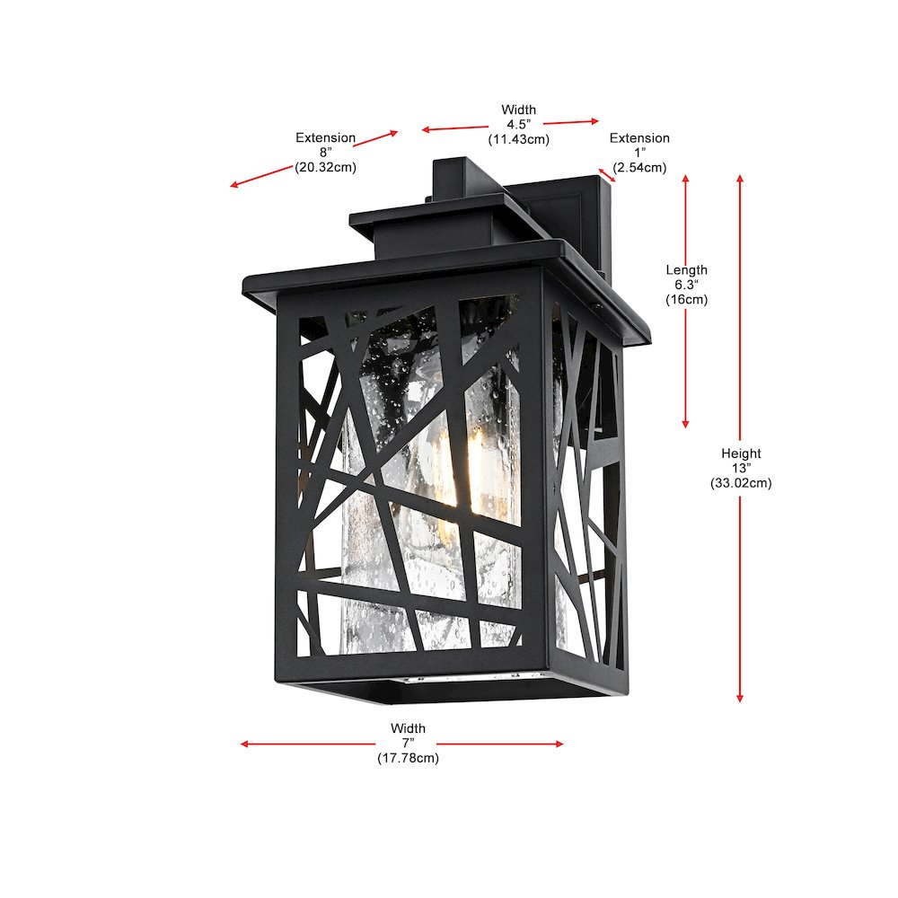 Clifford 7 inch Outdoor Pendant in Black