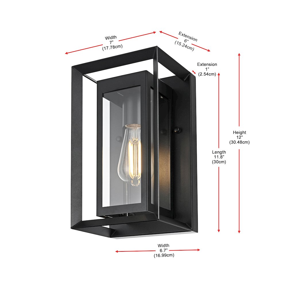 Etting 7 inch Outdoor Pendant in Black