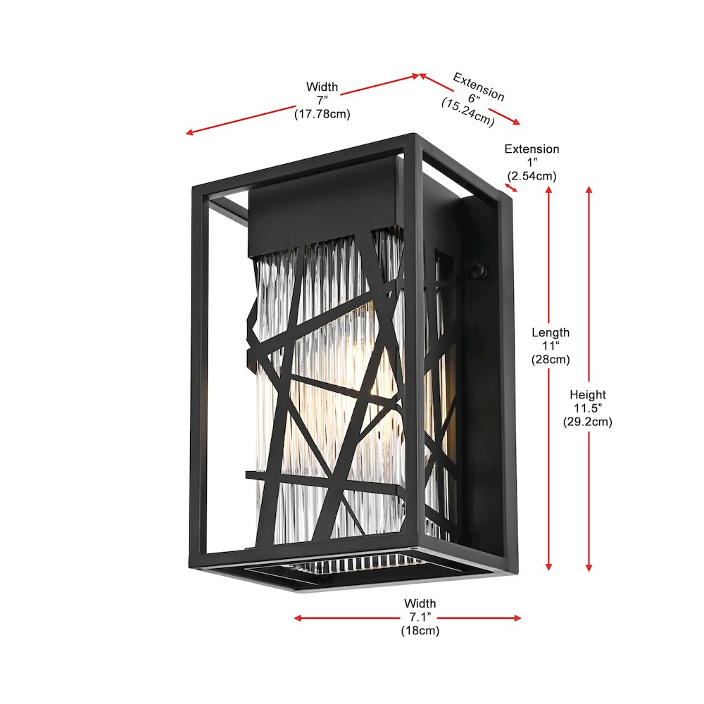 Eyre 7 inch Outdoor Pendant in Black