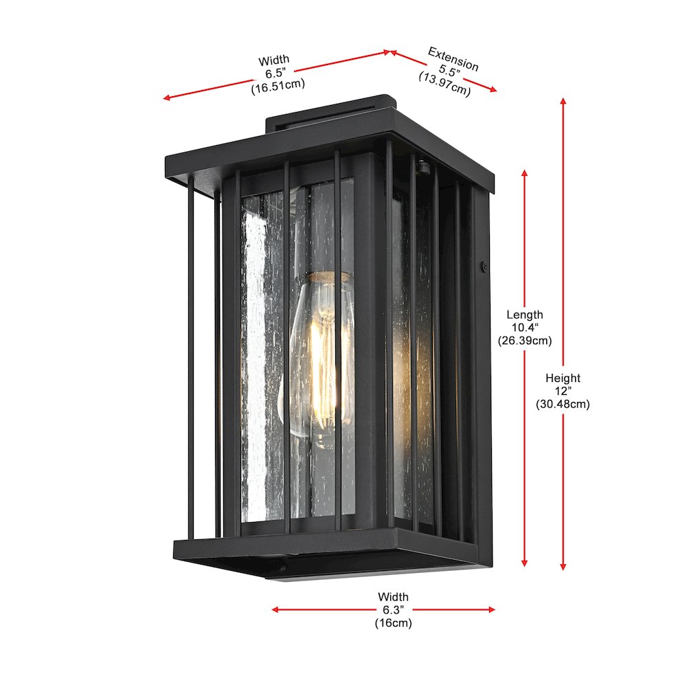 Sedgley 7 inch Outdoor Pendant in Black