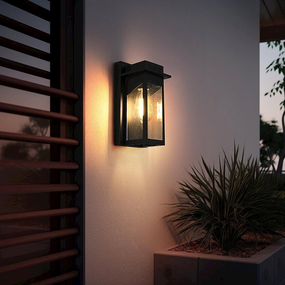 Dunton 7 inch Outdoor Pendant in Black