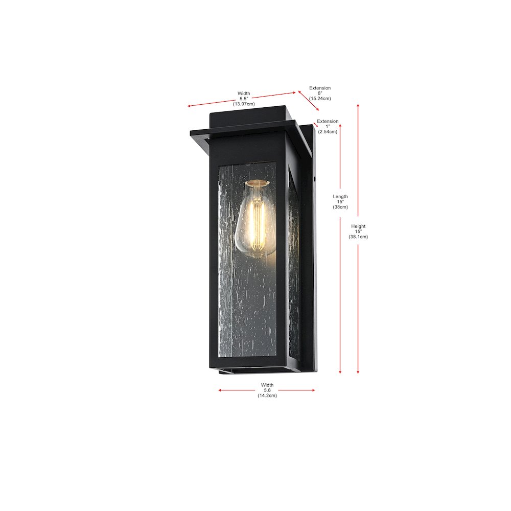 Dunton 7 inch Outdoor Pendant in Black