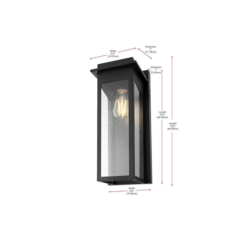 Dunton 7 inch Outdoor Pendant in Black