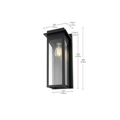 Dunton 7 inch Outdoor Pendant in Black
