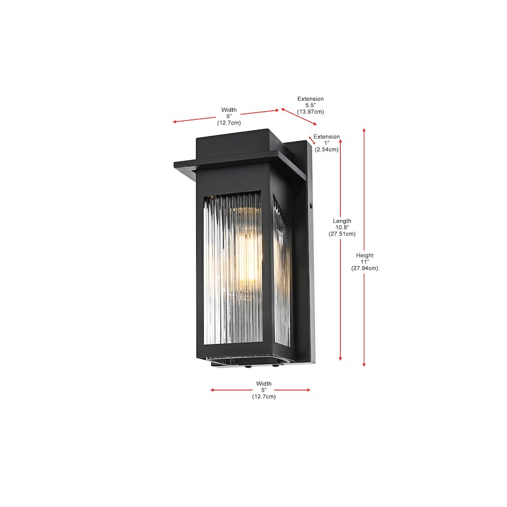 Fletcher 7 inch Outdoor Pendant in Black