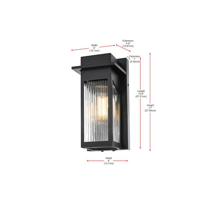 Fletcher 7 inch Outdoor Pendant in Black