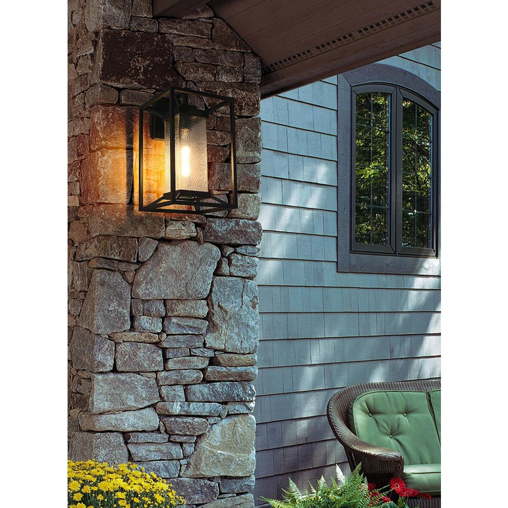 Morse 10 Inch Outdoor Wall Sconce In Black