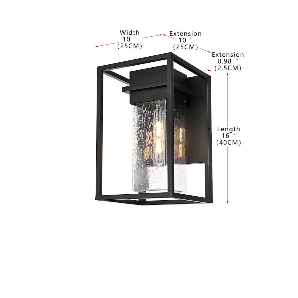 Morse 10 Inch Outdoor Wall Sconce In Black