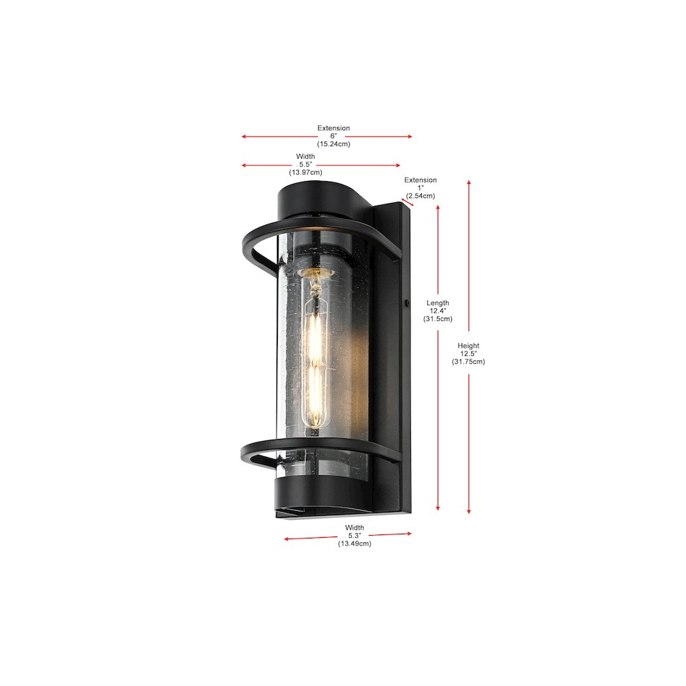 Parrish 7 inch Outdoor Pendant in Black