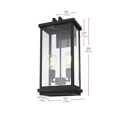 Theodore 9 Inch Outdoor Wall Sconce In Black