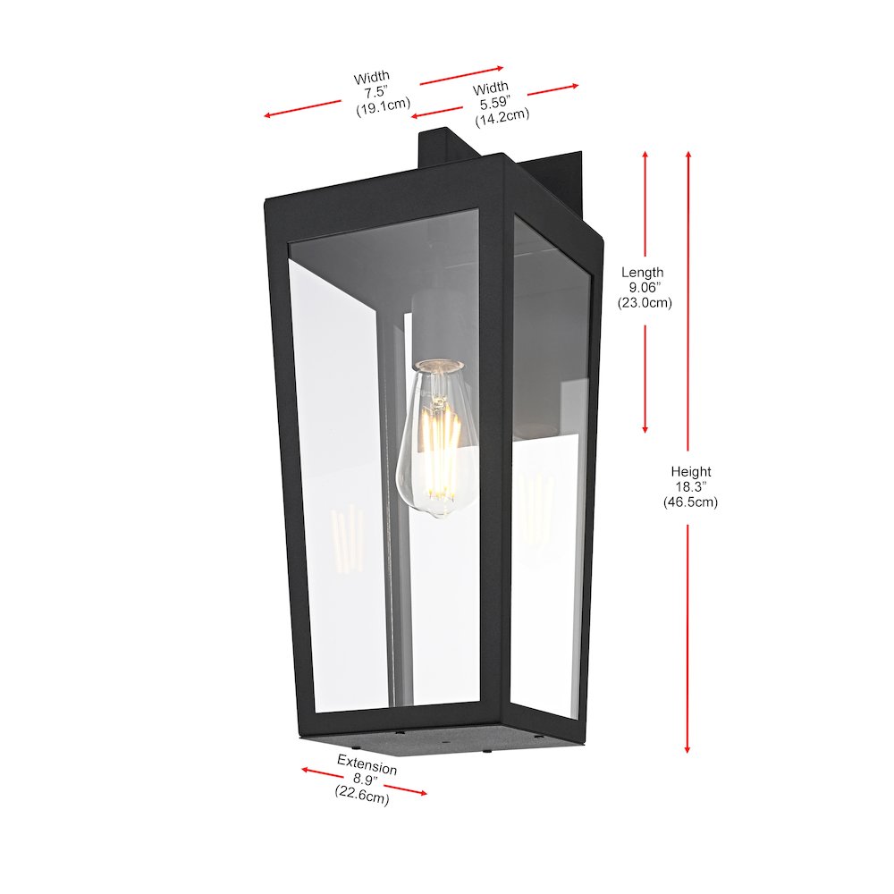 William 8 Inch Outdoor Wall Sconce In Black
