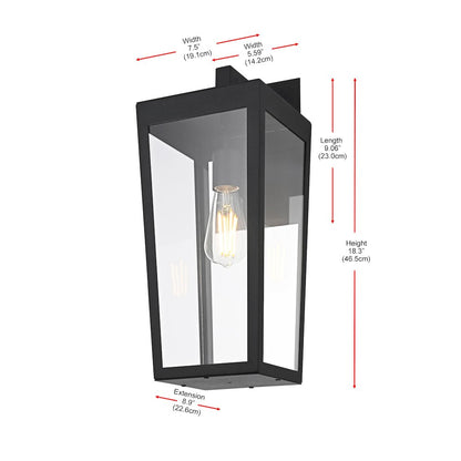 William 8 Inch Outdoor Wall Sconce In Black
