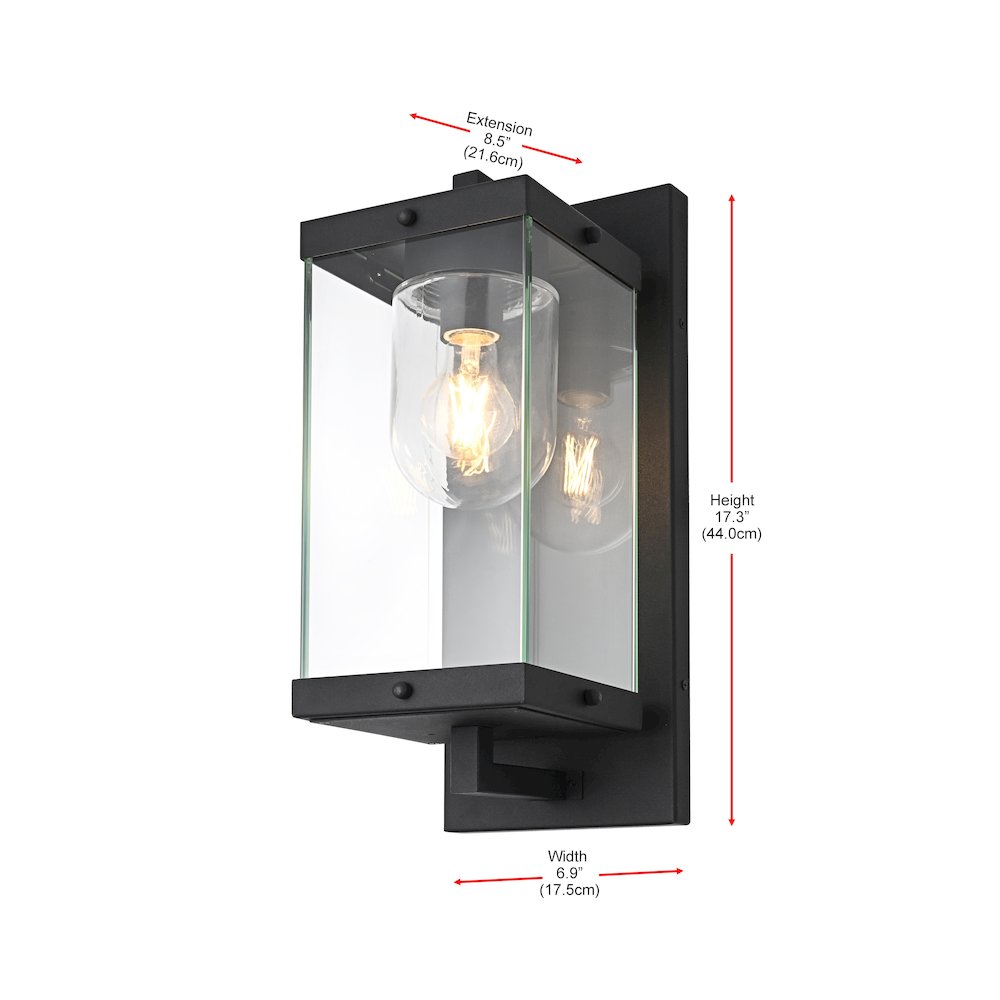 Keaton 7 Inch Outdoor Wall Sconce In Black
