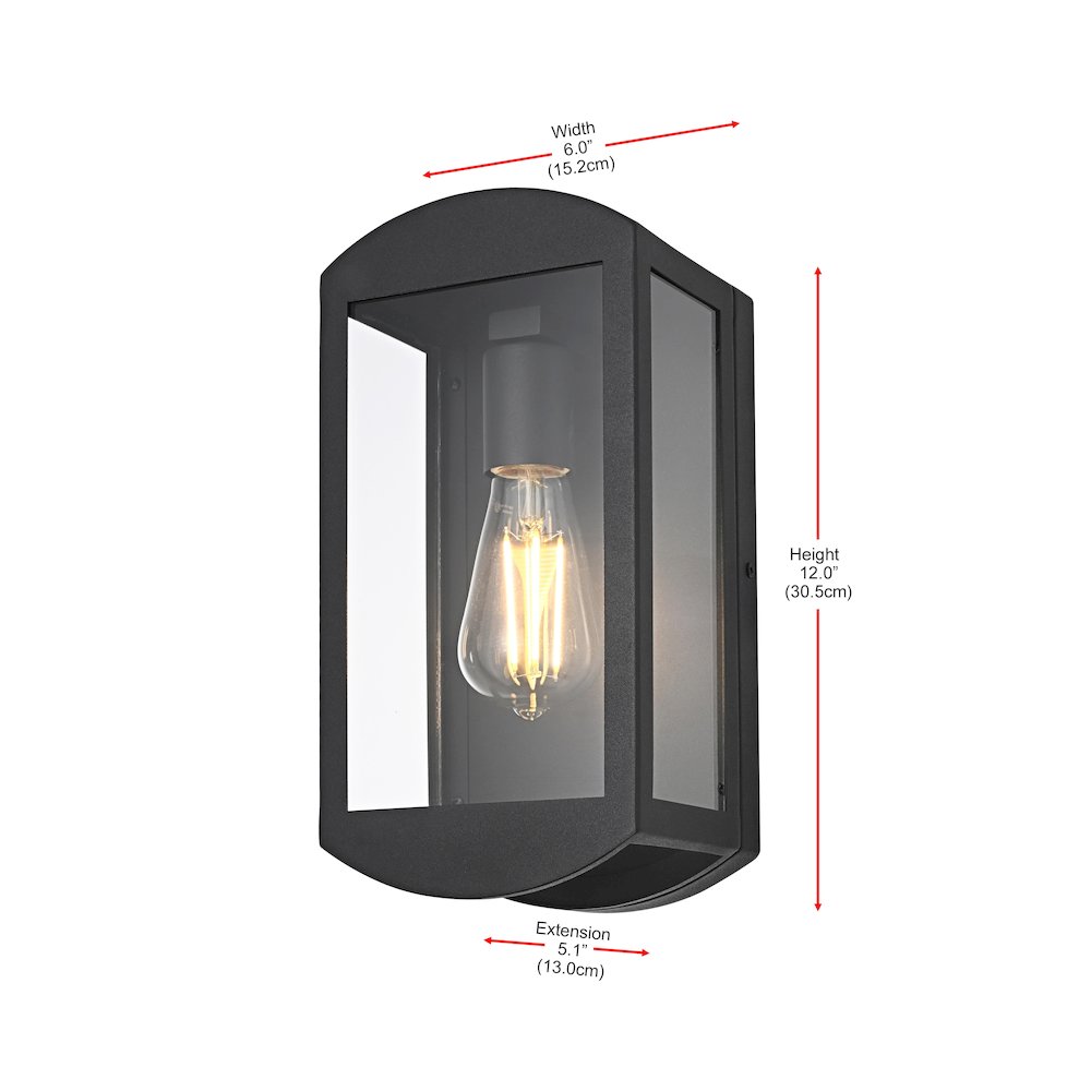 Miles 6 Inch Outdoor Wall Sconce In Black