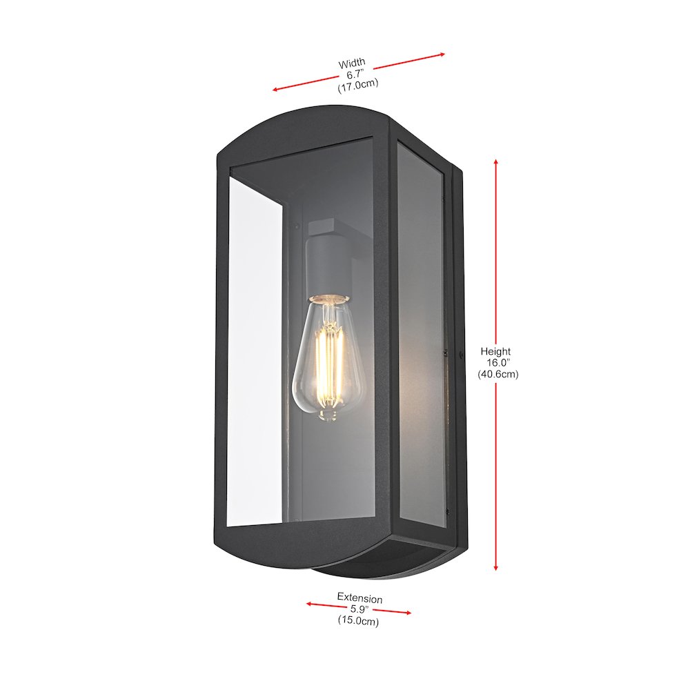 Miles 7 Inch Outdoor Wall Sconce In Black