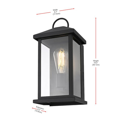 Neil 7 Inch Outdoor Wall Sconce In Black