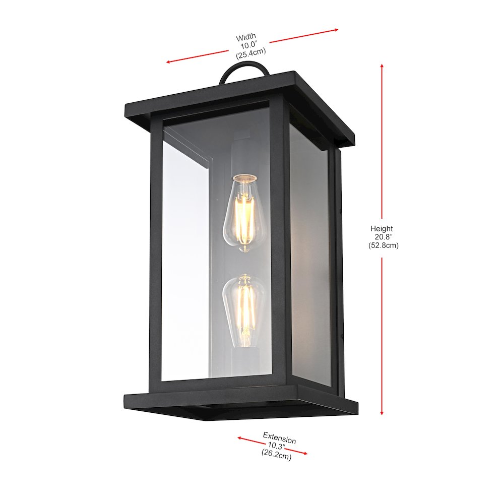 Neil 10 Inch Outdoor Wall Sconce In Black