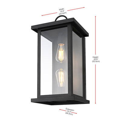 Neil 10 Inch Outdoor Wall Sconce In Black