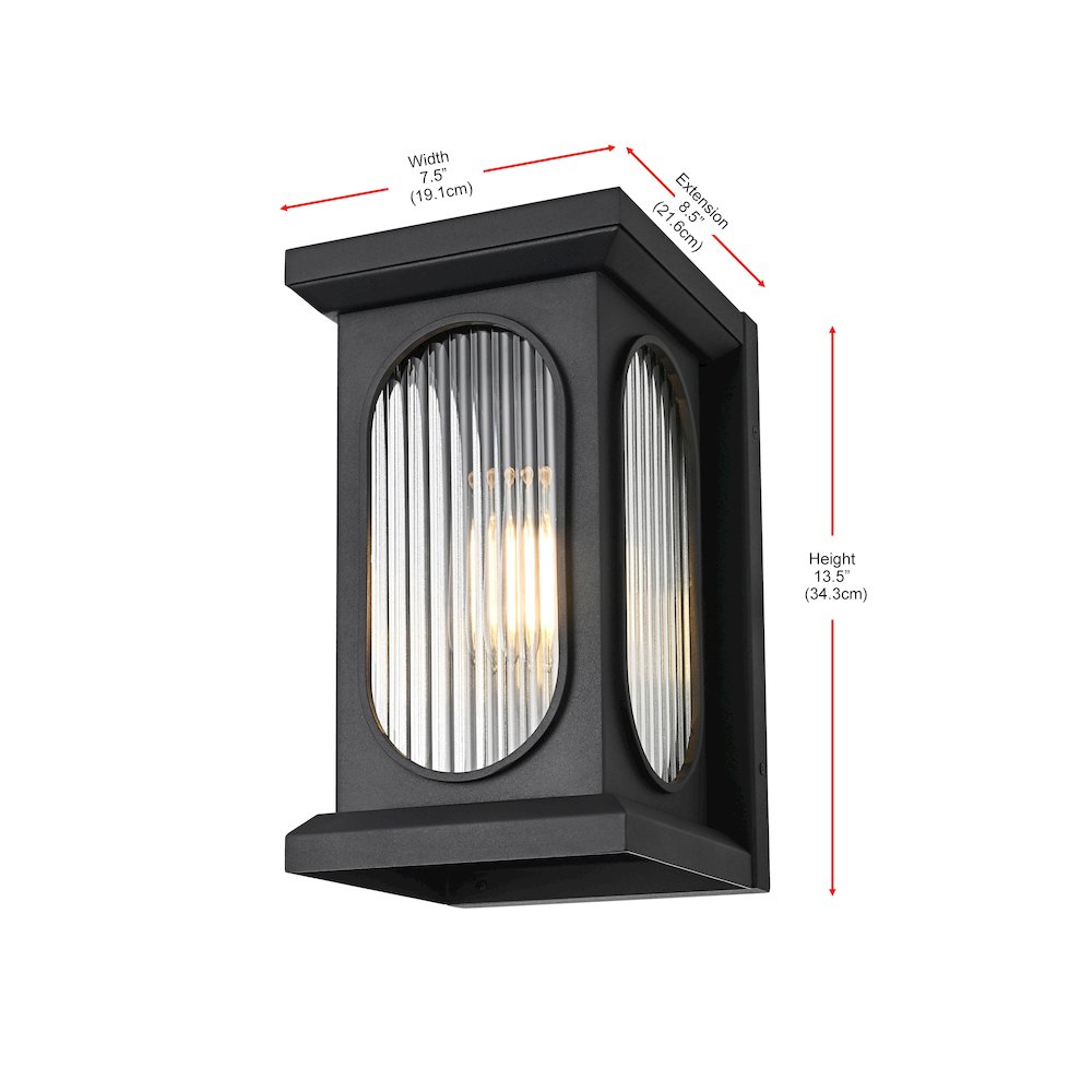 Sevyn 8 Inch Outdoor Wall Sconce In Black