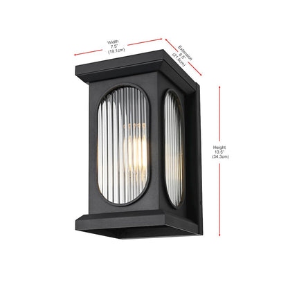 Sevyn 8 Inch Outdoor Wall Sconce In Black