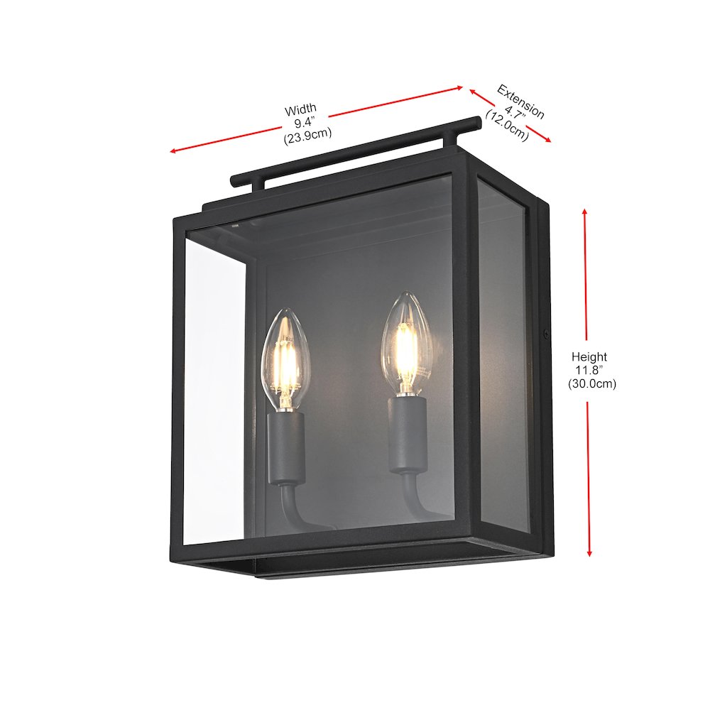 Valentin 9 Inch Outdoor Wall Sconce In Black
