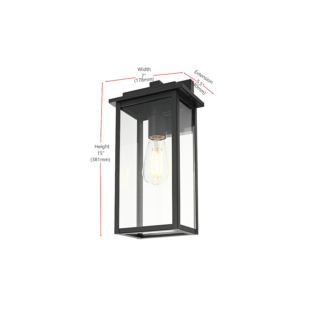 Kaysen 7 inch Outdoor Wall Sconce in Black