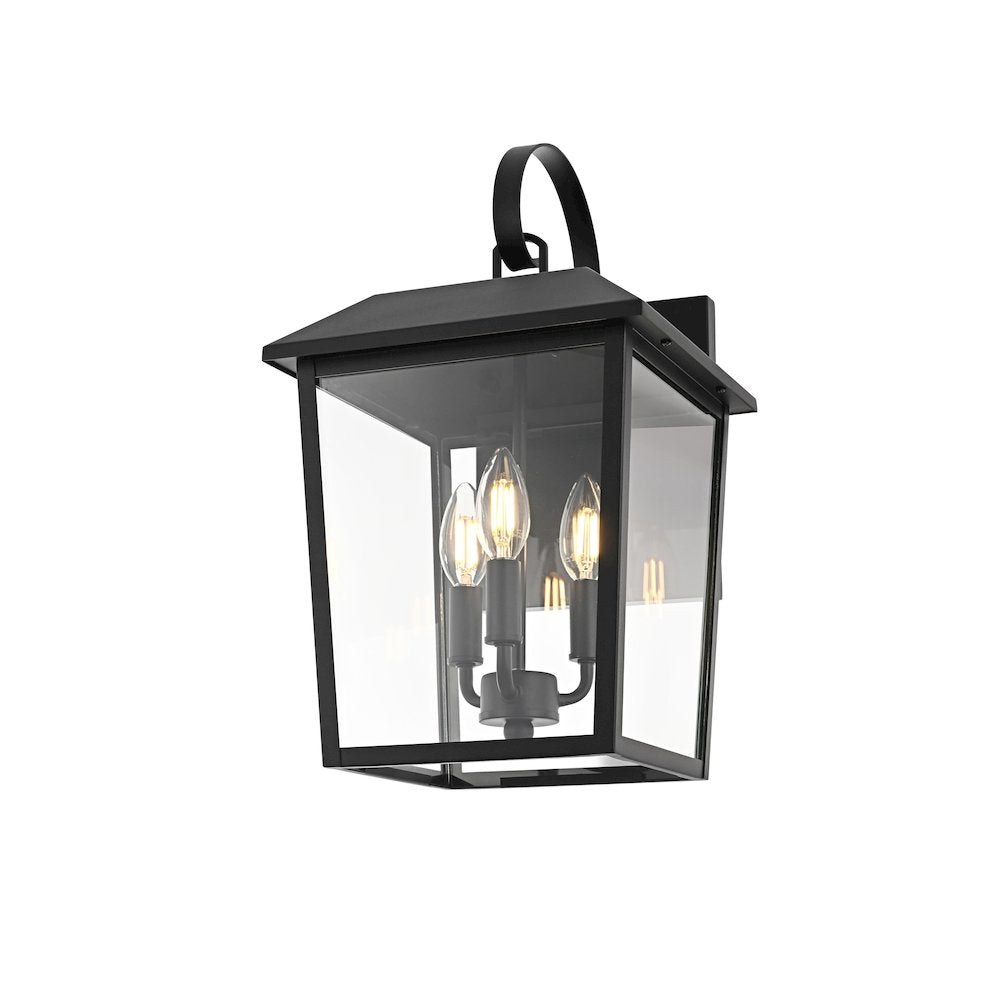 Riggs 10 inch Outdoor Wall Sconce in Black