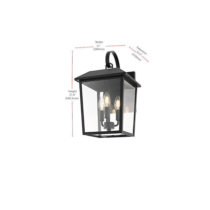 Riggs 10 inch Outdoor Wall Sconce in Black