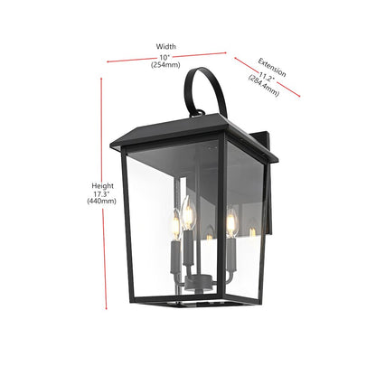Riggs 11 inch Outdoor Wall Sconce in Black