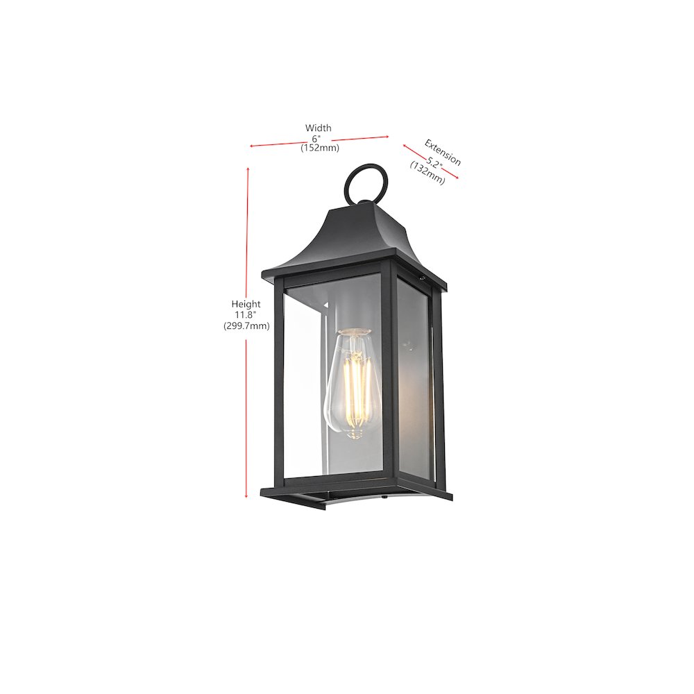 Shepard 6 inch Outdoor Wall Sconce in Black