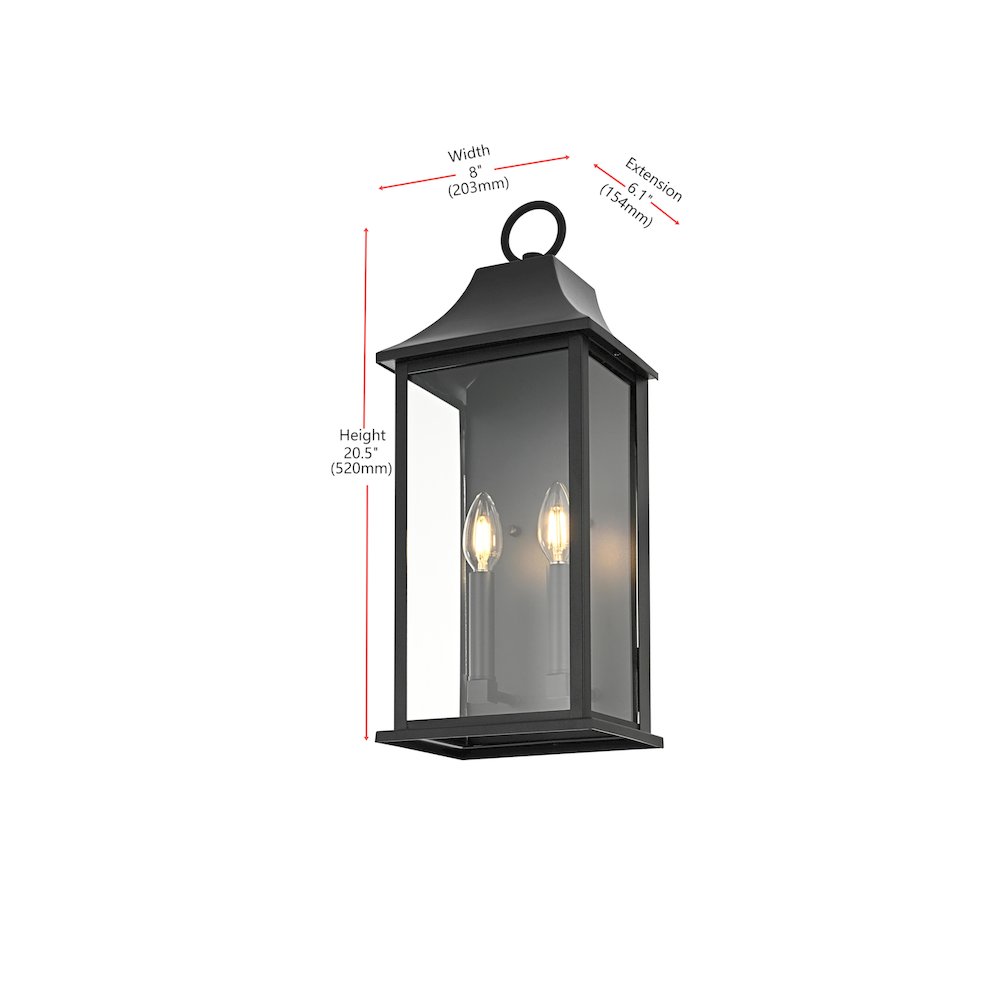 Shepard 8 inch Outdoor Wall Sconce in Black