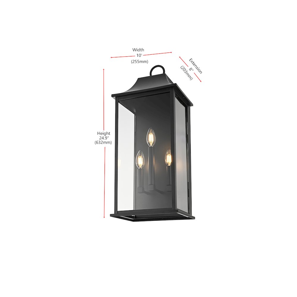 Shepard 10 inch Outdoor Wall Sconce in Black