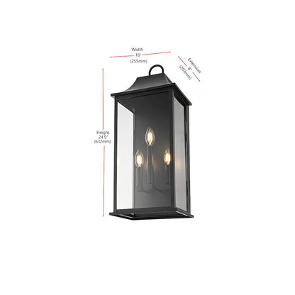 Shepard 10 inch Outdoor Wall Sconce in Black