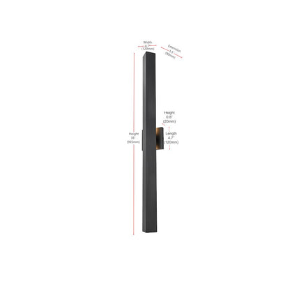 Troy 4.5 x 38 inch Outdoor Wall Sconce in Black