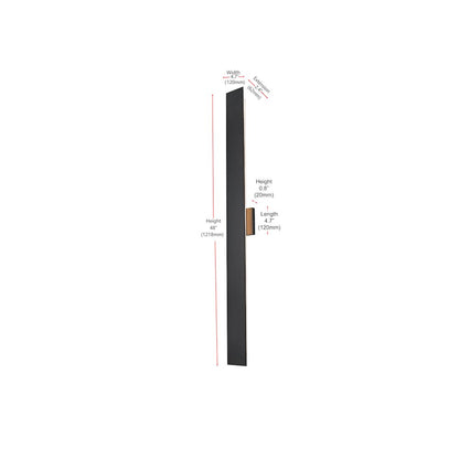 Waylen 4.5 x 48 inch Outdoor Wall Sconce in Black