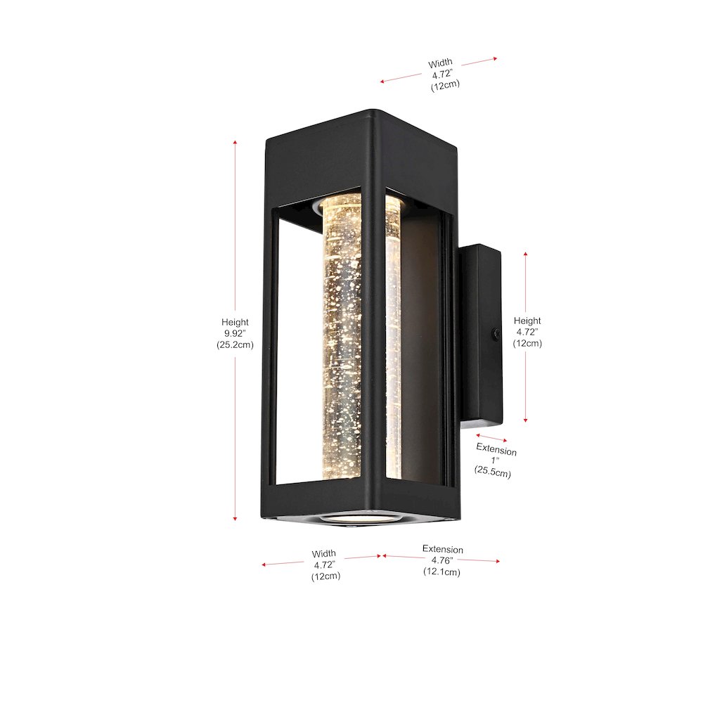 Amaris 10 inch LED Outdoor Wall sconce in Black