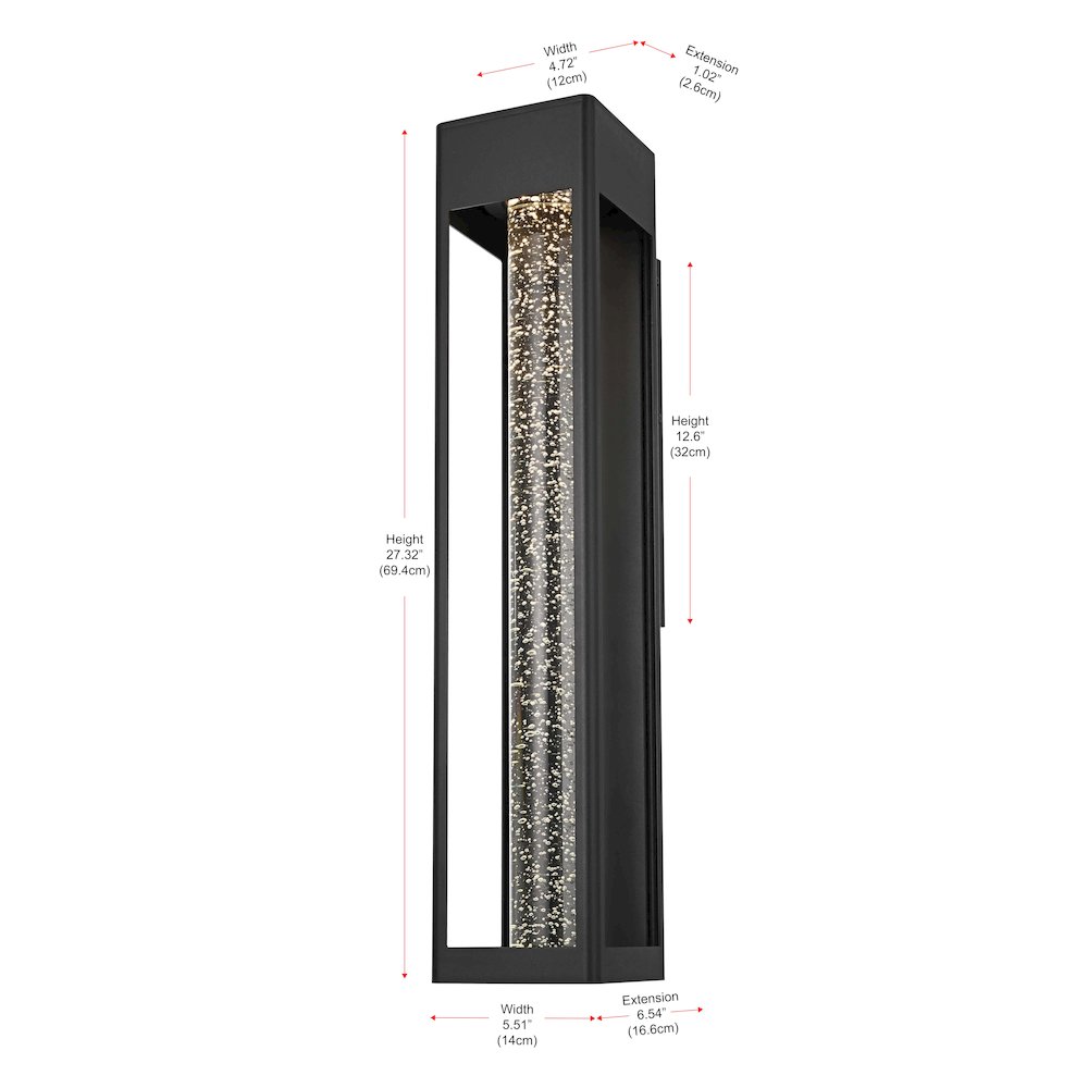 Amaris 27 inch LED Outdoor Wall sconce in Black