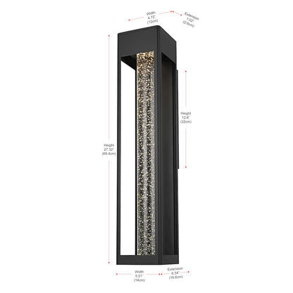 Amaris 27 inch LED Outdoor Wall sconce in Black