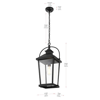 Luz 21 inch Outdoor Pendant in Black