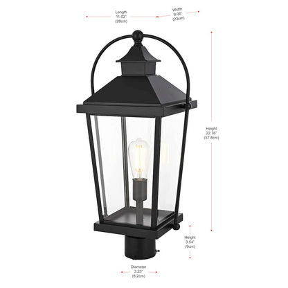 Luz 23 inch Outdoor Post light in Black