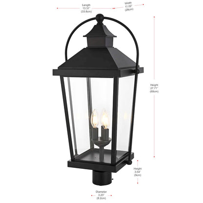 Luz 27 inch Outdoor Post light in Black
