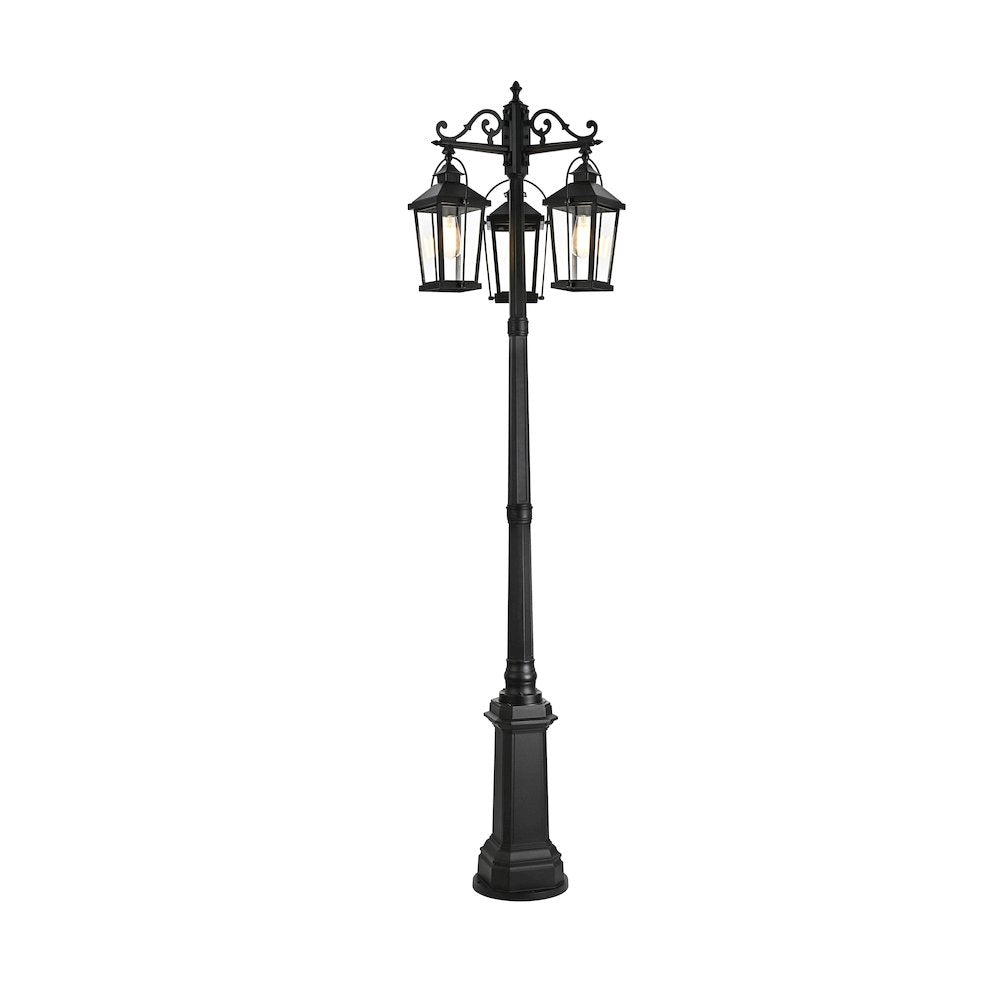 Luz 84 inch Outdoor Post light with pole in Black