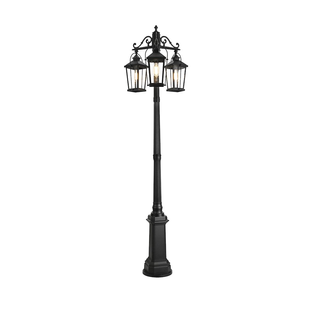 Luz 84 inch Outdoor Post light with pole in Black